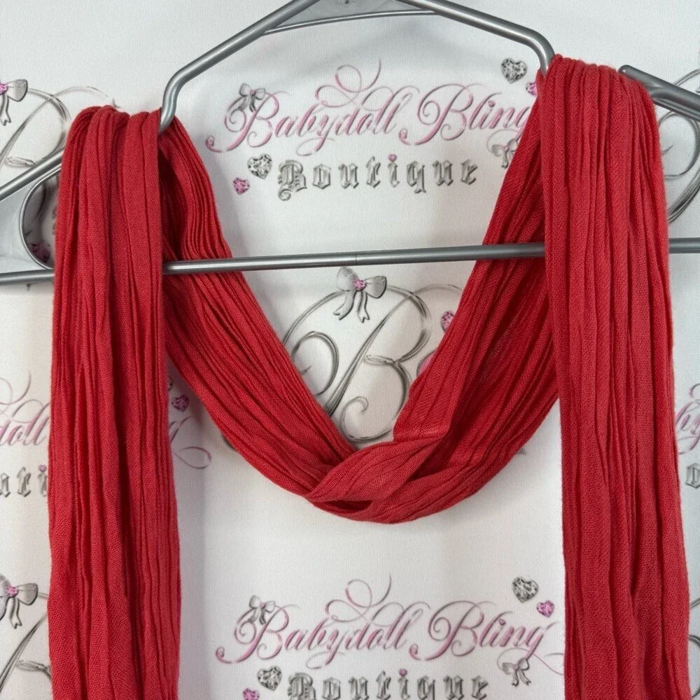 Scarf scarve red bright accessorie wrap head neck etc Elegant Red Scarf